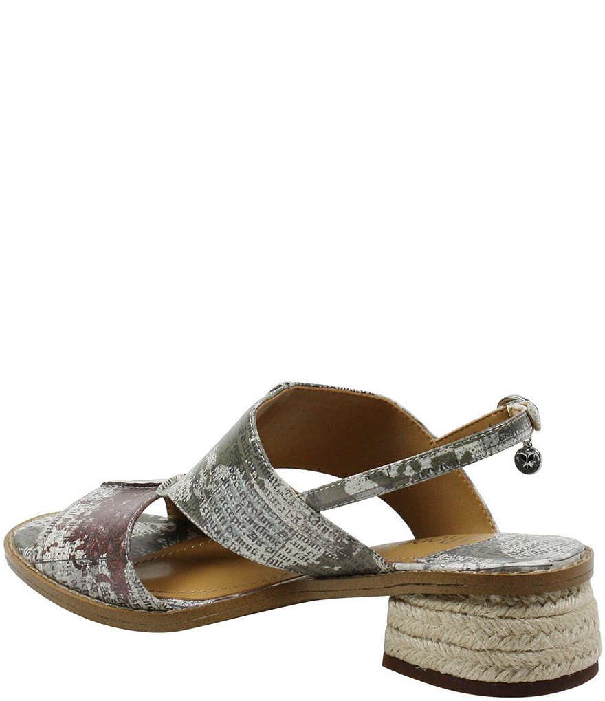 J. Renee Neela Printed Leather Espadrille Detail Sandals