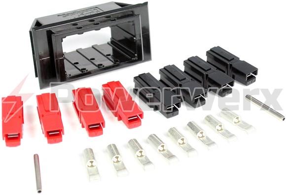 Powerwerx HS-8 Assembled Chassis Mount for 4 Powerpole Connectors Sets (8 conductors)