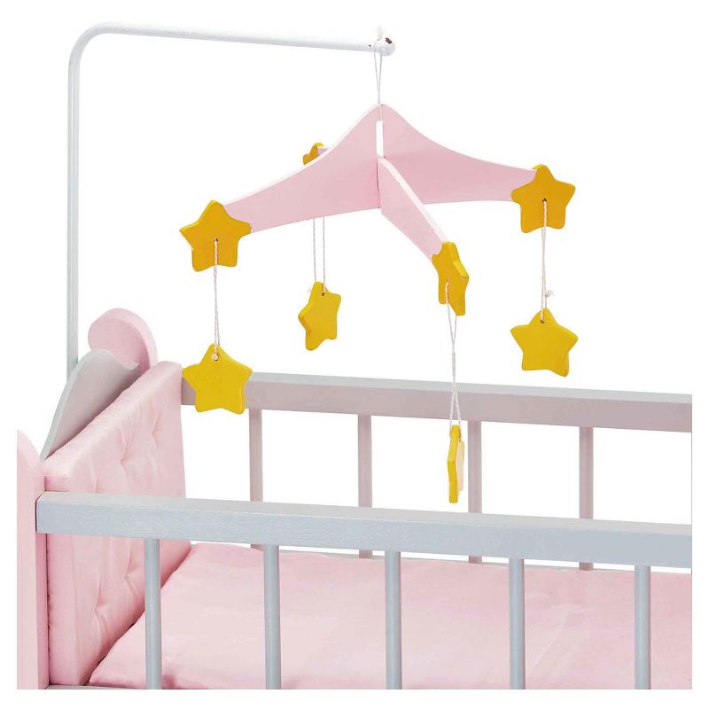Olivia's Little World - Baby Doll Furniture - Nursery Crib Bed with Storage (Gray Polka Dots)