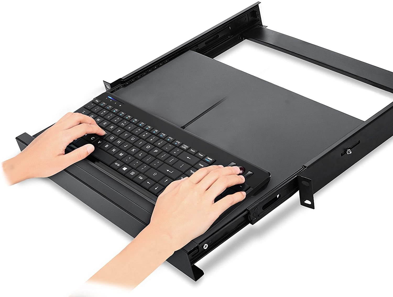 Perixx Periboard-320 Wired Backlit Trackball Keyboard with 2 Hubs, Compact Design with Numeric Keypad, Black, US English Layout (11494)