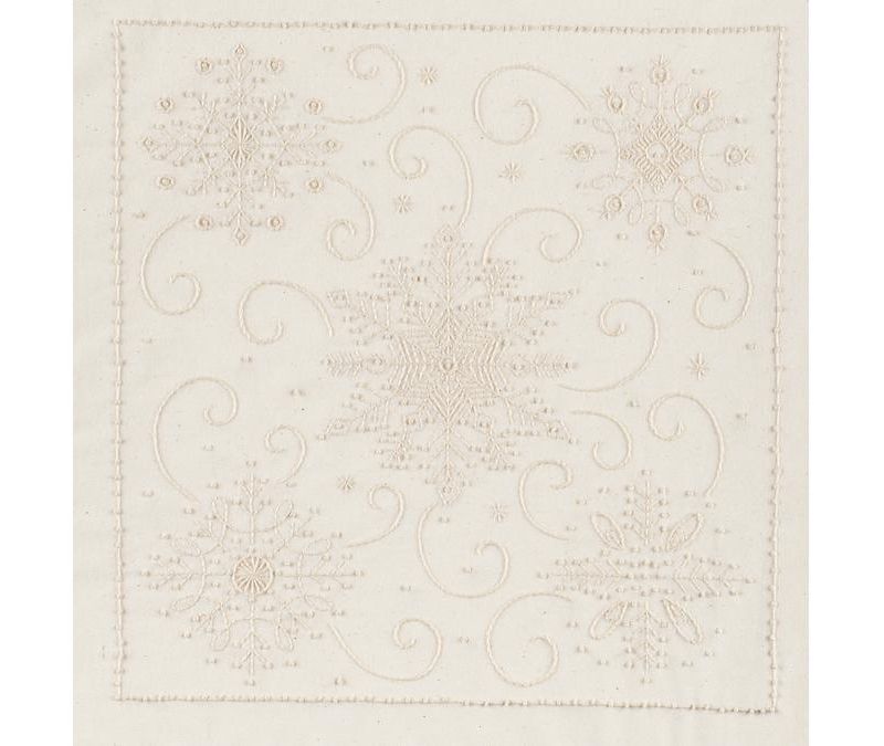 Janlynn Candlewicking Embroidery Kit 14"X14"-Snowflakes-Stitched In Thread