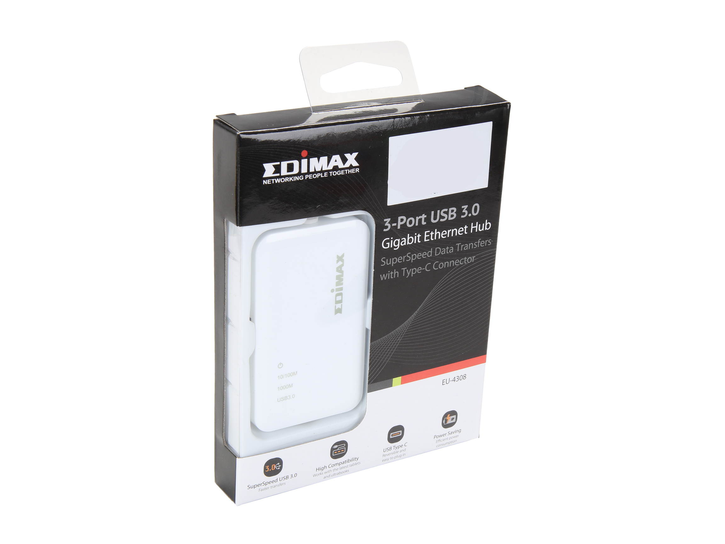 EDIMAX EU-4308 USB-C to 3-Port USB 3.0 Gigabit Ethernet Hub