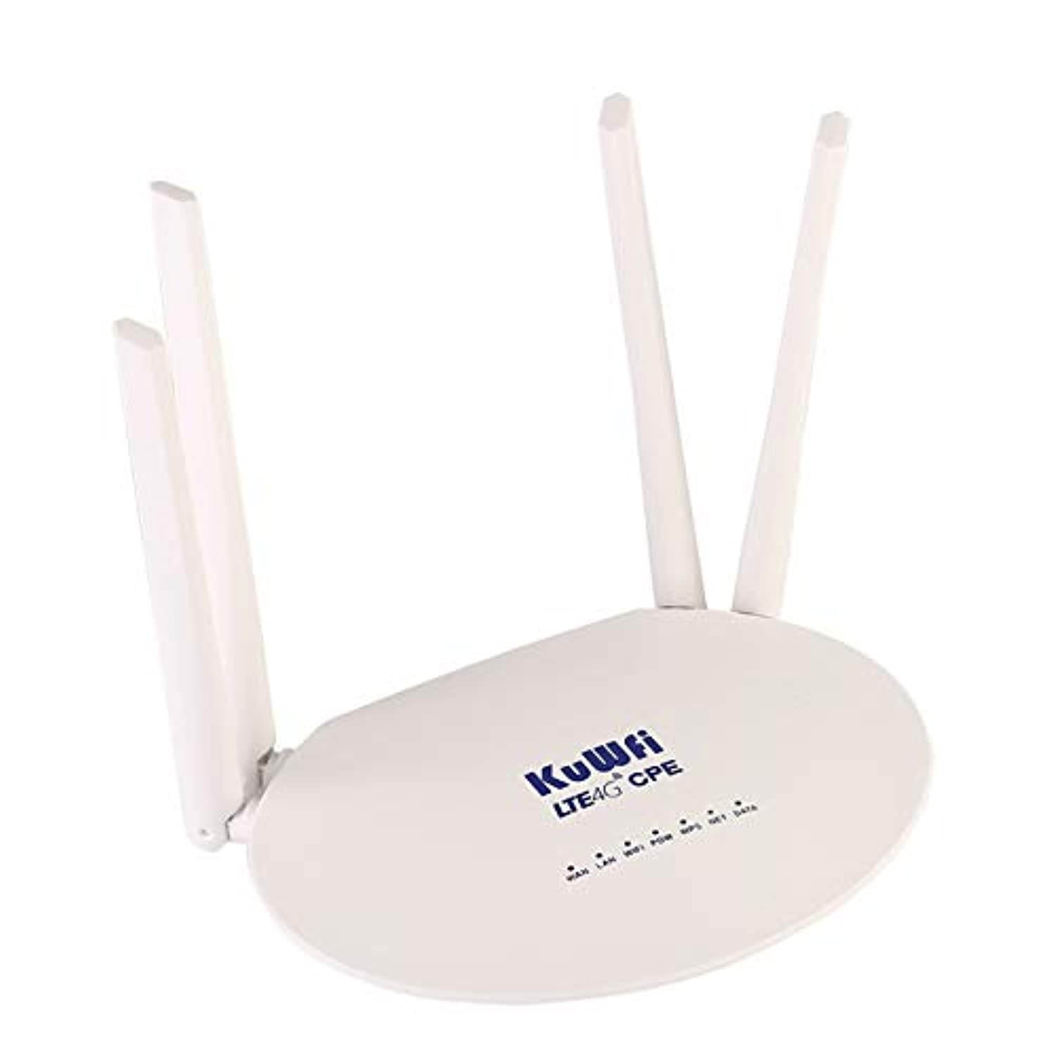 KuWFi LTE Router 300Mbps Unlocked 4G Wireless WiFi Internet Router with SIM Card Slot 4pcs Non-Detachable Antennas Mobile WiFi Hotspot Support B1/B3/B5/B7/B8/B20 [NOT for USA] (CPE812-EU)