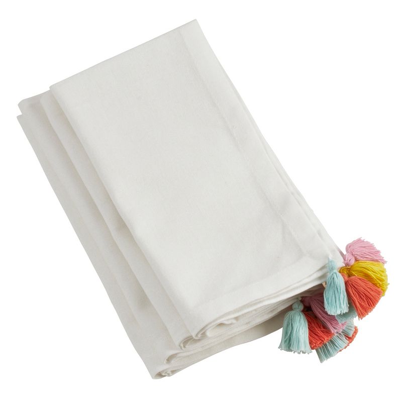 Saro Lifestyle Cloth Table Napkins With Fiesta Tassel Corners (Set of 4)