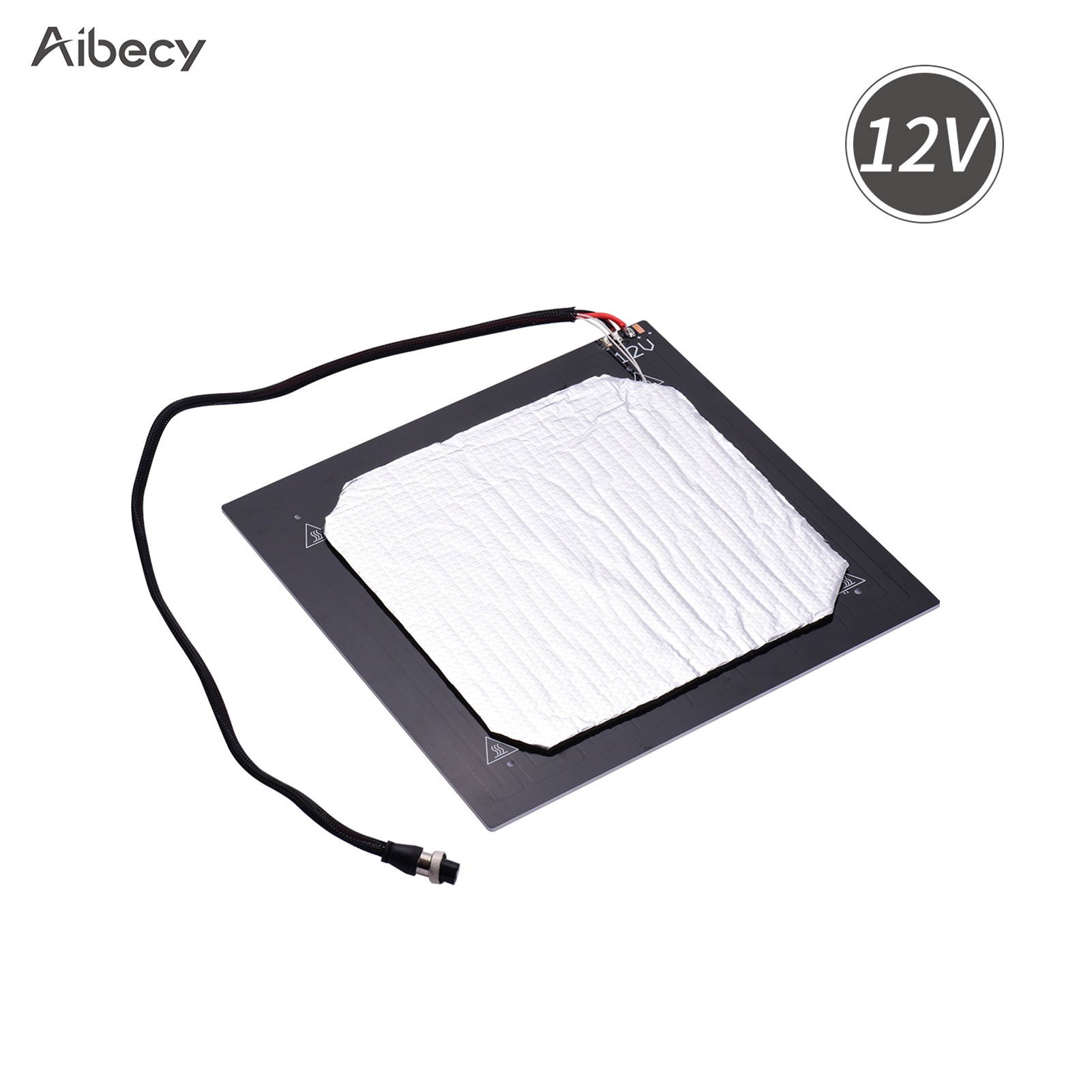 Aibecy 12V 3D Printer Heated Bed Hotbed Heating Platform Aluminum Plate 310*310mm with Hotbed Wire Insulation Connton Aviation Connector Compatible with Creality CR-10/CR-10S 3D Printer