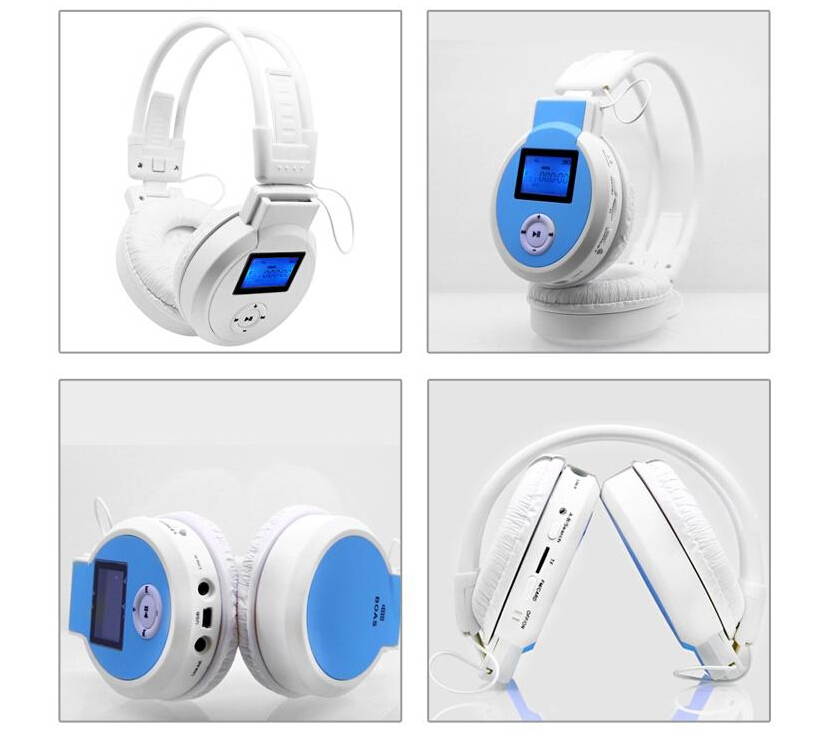 ps-398 MP3 Sport Player LCD Foldable Wireless Headphone Headset FM Radio TF Card
