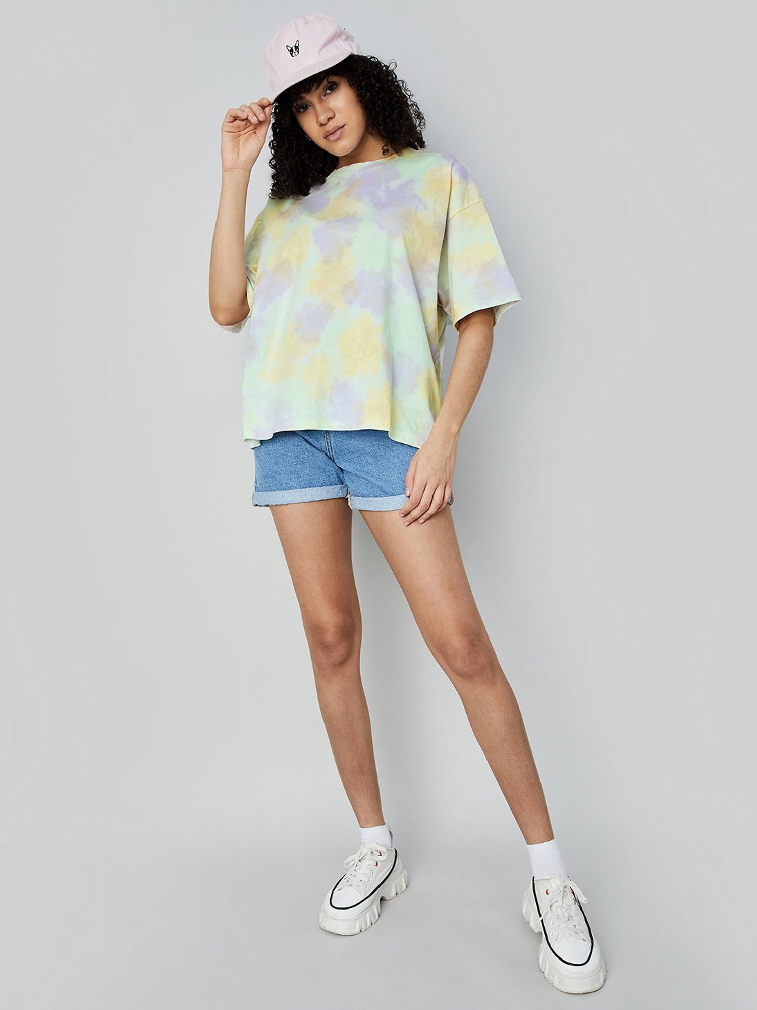 Ginger by Lifestyle Multicolor Cotton Tie - Dye T-Shirt