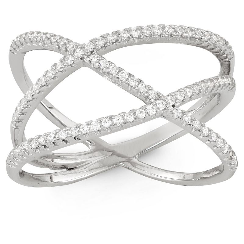 0.42 CT. T.W. Crossroad Cubic Zirconia "X" Ring In Sterling Silver - (12)