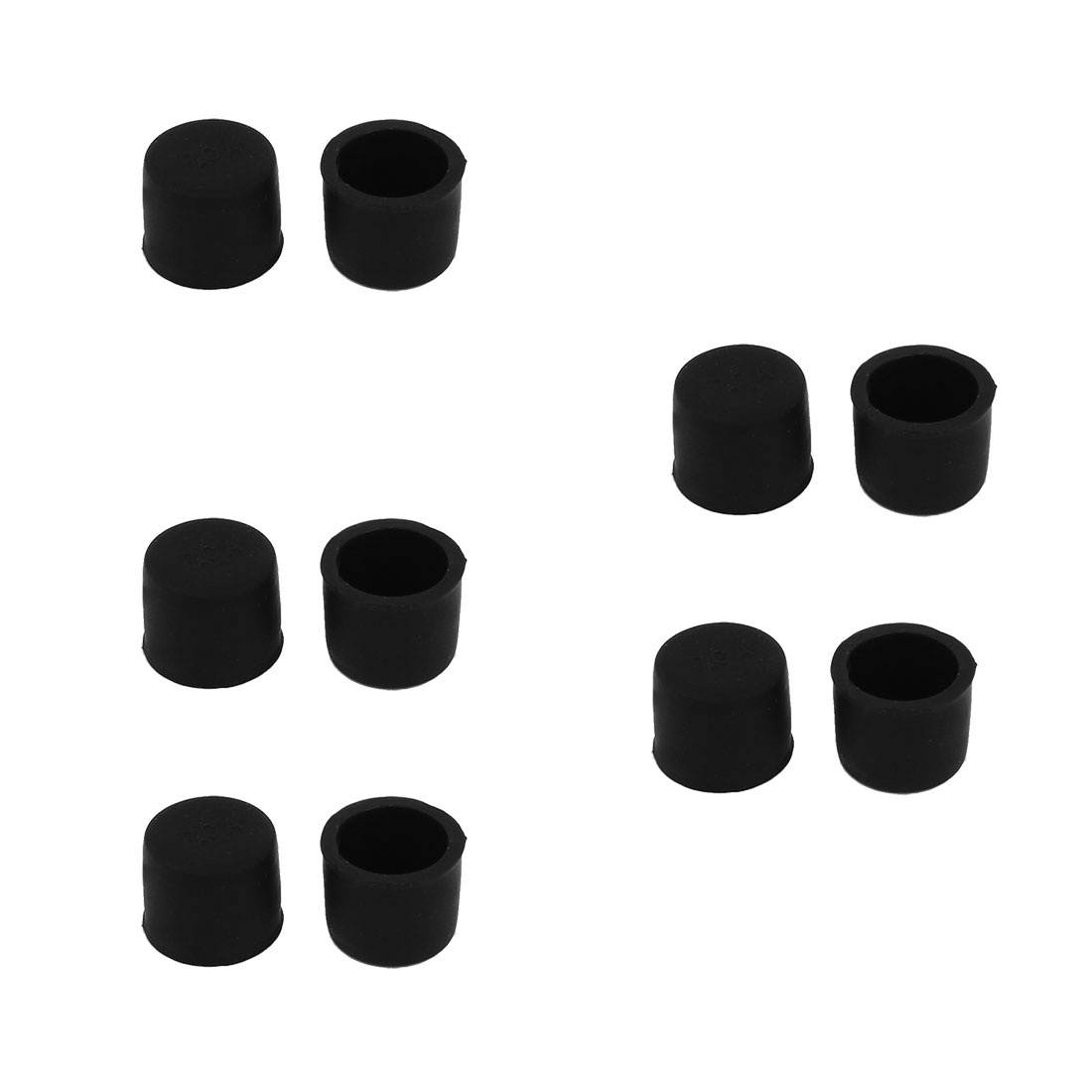 Unique Bargains 10 Pcs Black Silicone RCA Female Connector Dust Proof Cap Protector Cover