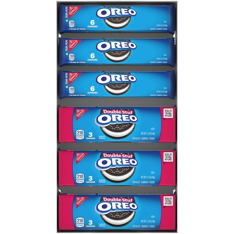 Oreo Chocolate Sandwich Cookies - Snack Packs Mix With Original & Double Stuff - 23.4oz/12ct