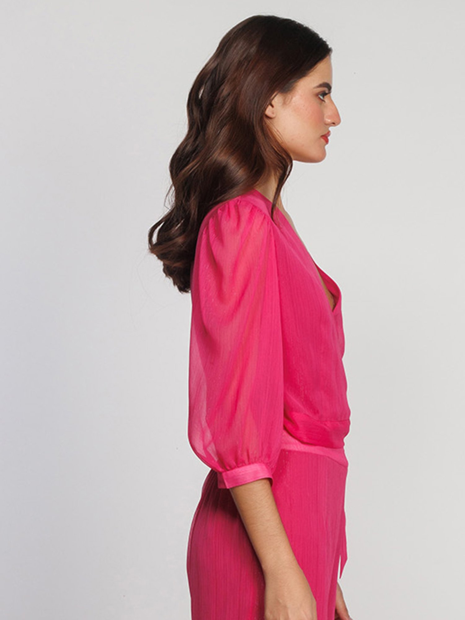 Zink London Pink Regular Fit Crop Top