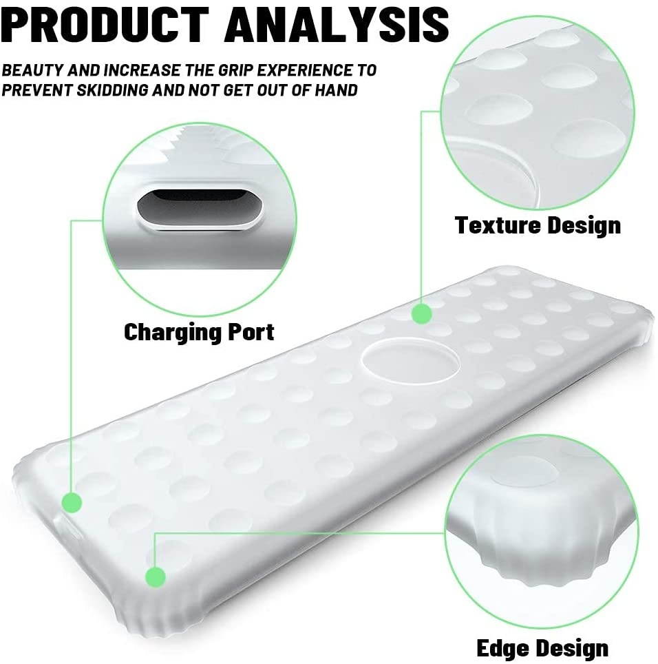 AWINNER Protective Case Compatible for Apple TV 4K/4th/HD Siri Remote (1st Generation) - Lightweight [Anti Slip] Shock Proof Silicone Cover for Apple TV Siri Remote Controller (Green Glow in The Dark)