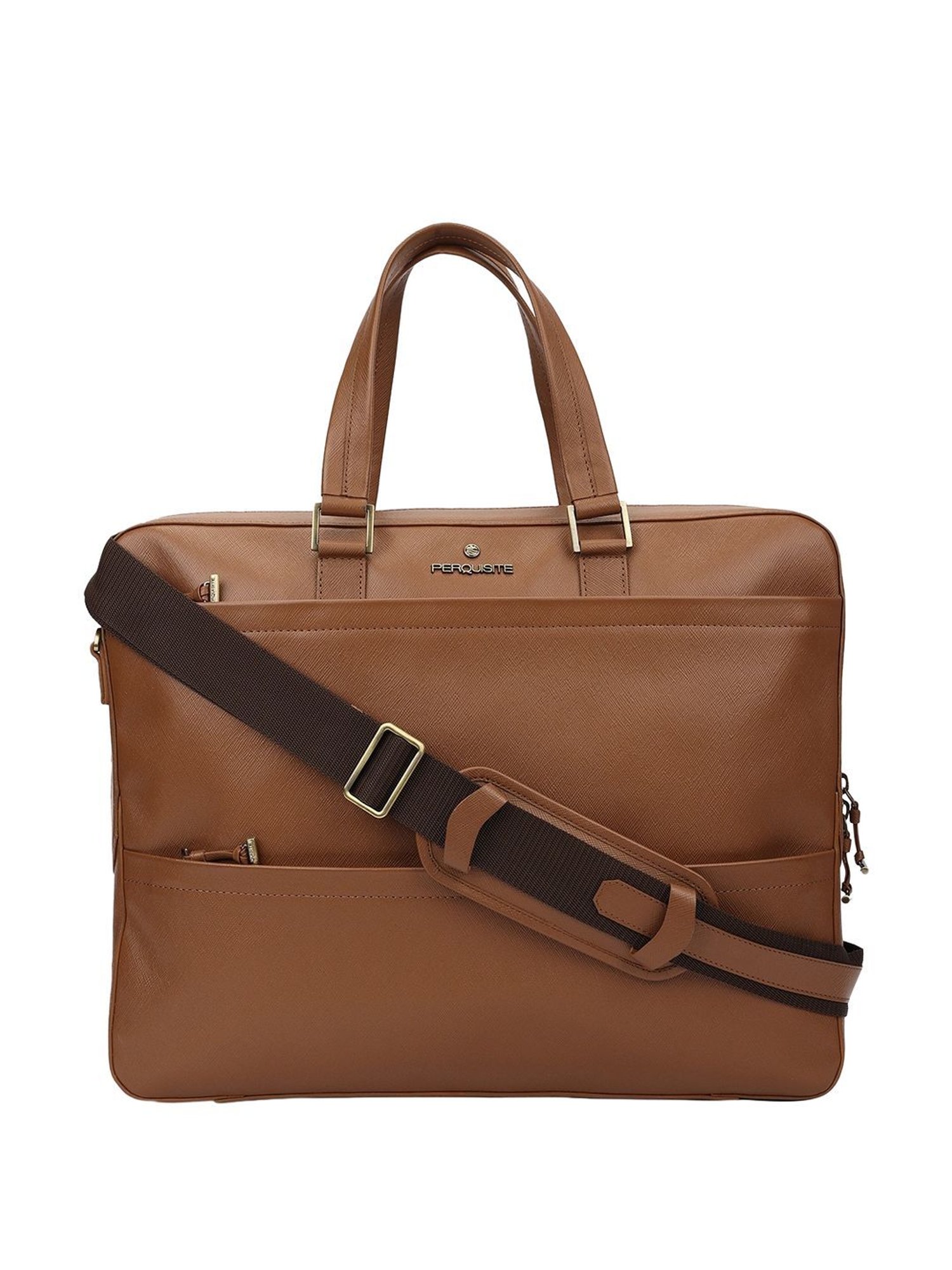 PERQUISITE PERRY Brown Leather Medium Messenger Bag