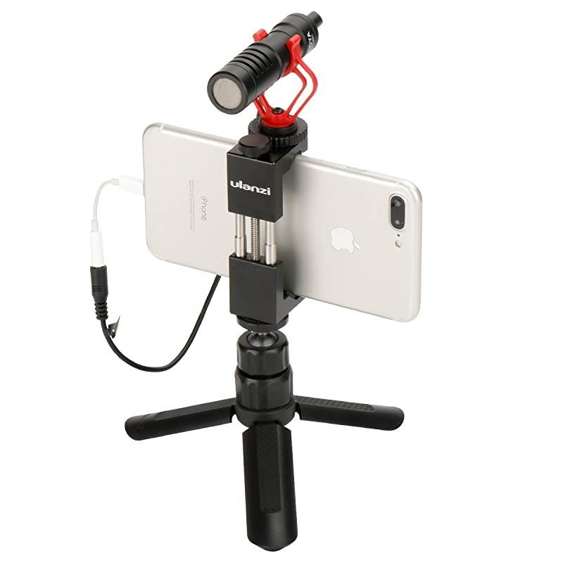 Metal Phone Tripod Mount with Hot Shoe Mount Smartphone Video Rig Tripod Mount Adapter