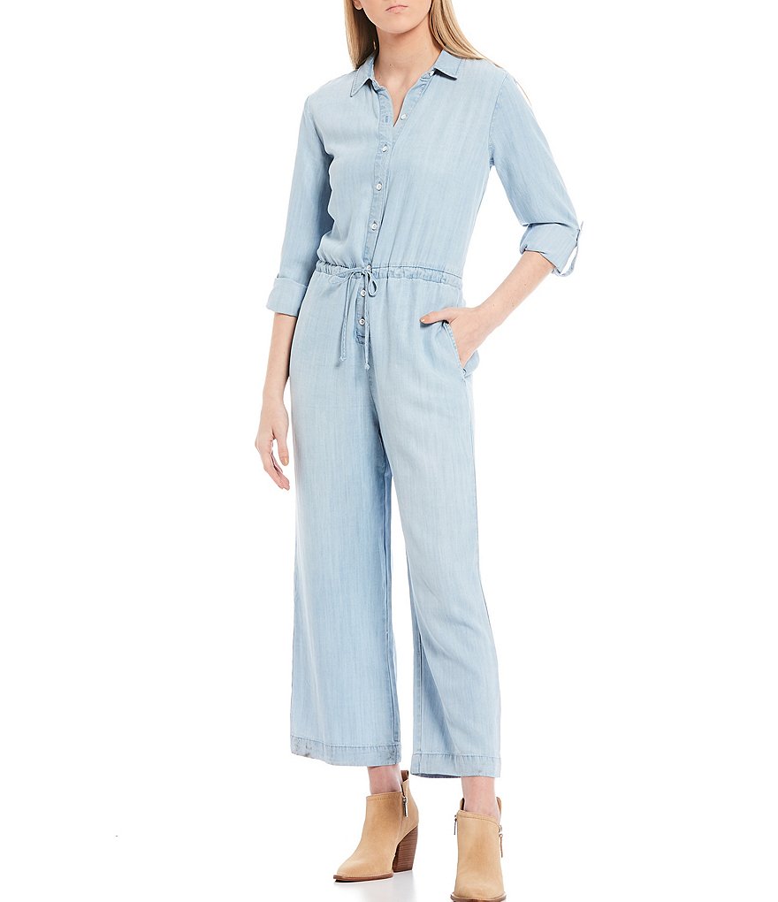 Cloth & Stone Chambray V-Neck Jumpsuit
