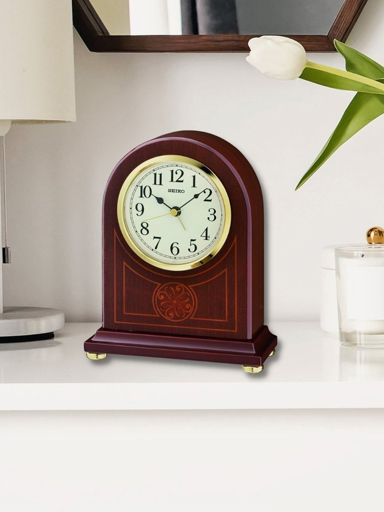 SEIKO classic multicolor wood table clock