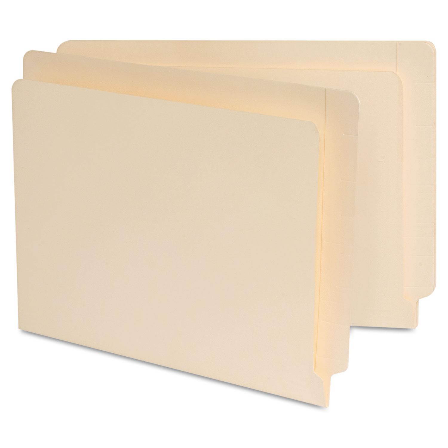Manila Reinforced Shelf Folder, Nine Inch High Front, Letter, 100/box