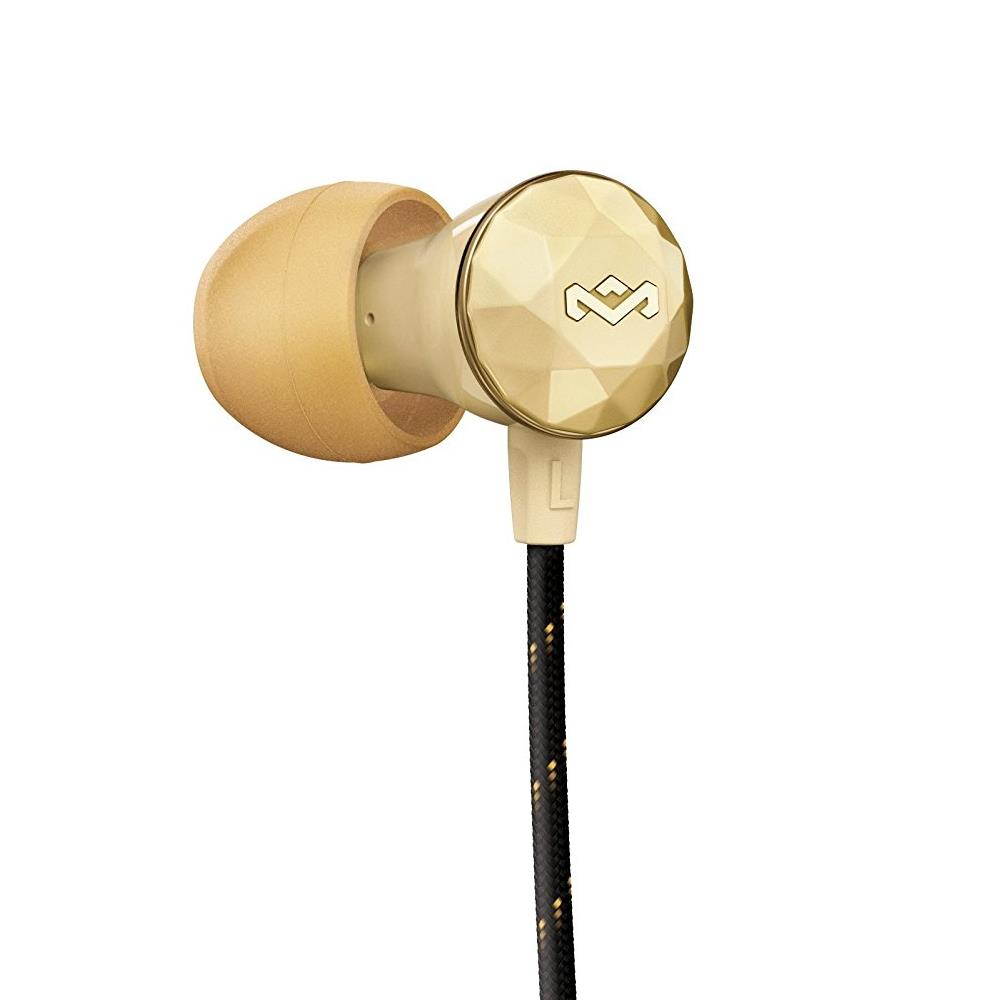 House Of Marley Nesta In-Ear Wired Headphones with Mic, Gold, EM-FE033-GD