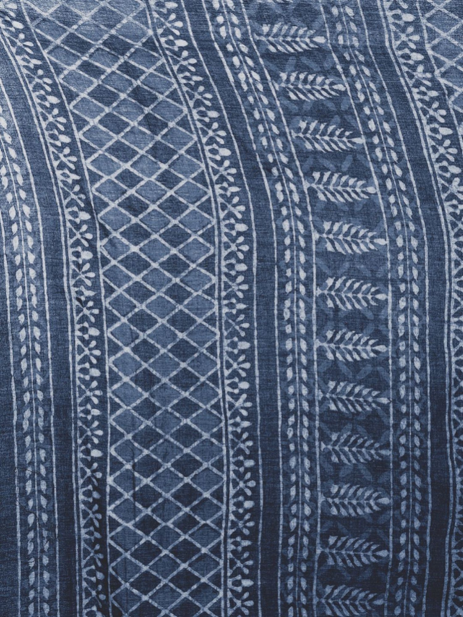 Kalakari India Blue Cotton Printed Saree With Unstitched Blouse