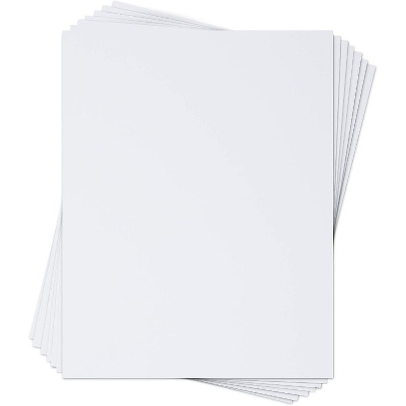 Bright Creations 12 Pack Uncut Mat Board for Picture Framing, White Photo Backing, Arts and Crafts(8 x 10 in)