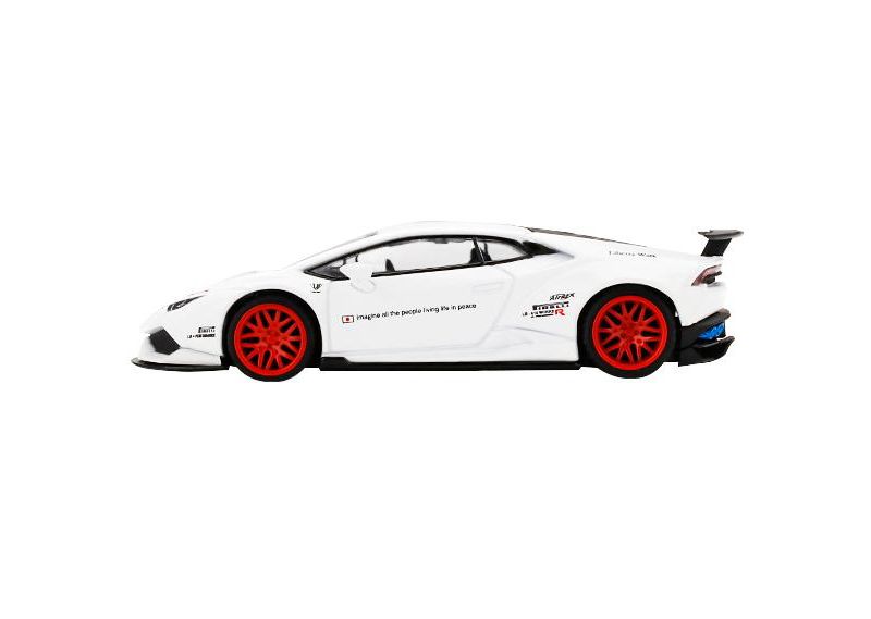 Lamborghini Huracan Version 1 LB Works White with Red Stripes Limited Edition to 2400 pieces Worldwide 1/64 Diecast Model Car by True Scale Miniatures
