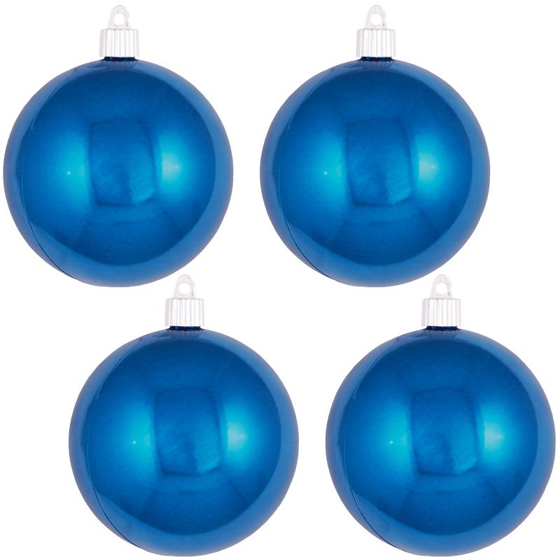 Christmas by Krebs 4ct Lapis Blue Shatterproof Christmas Ball Ornaments 4" (100mm)