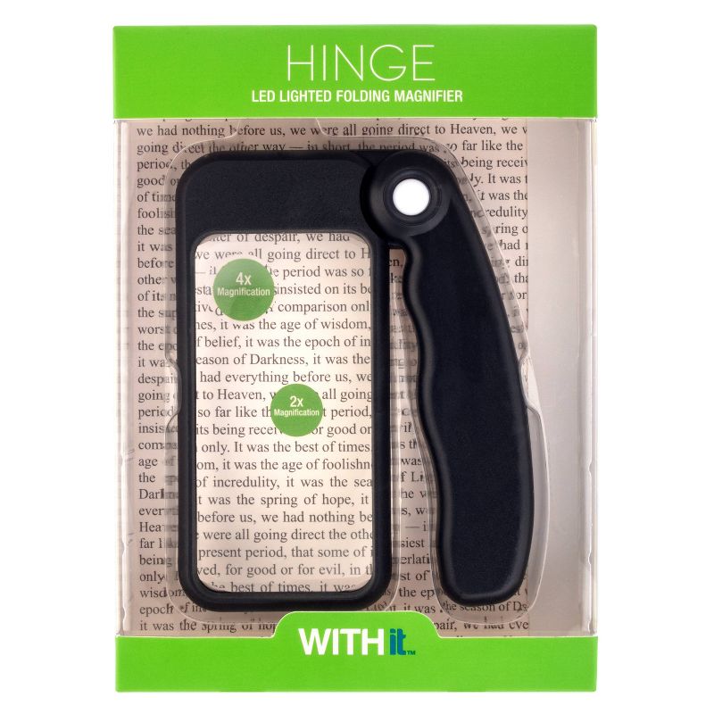 Hinge Lighted Rectangular Magnifier LED