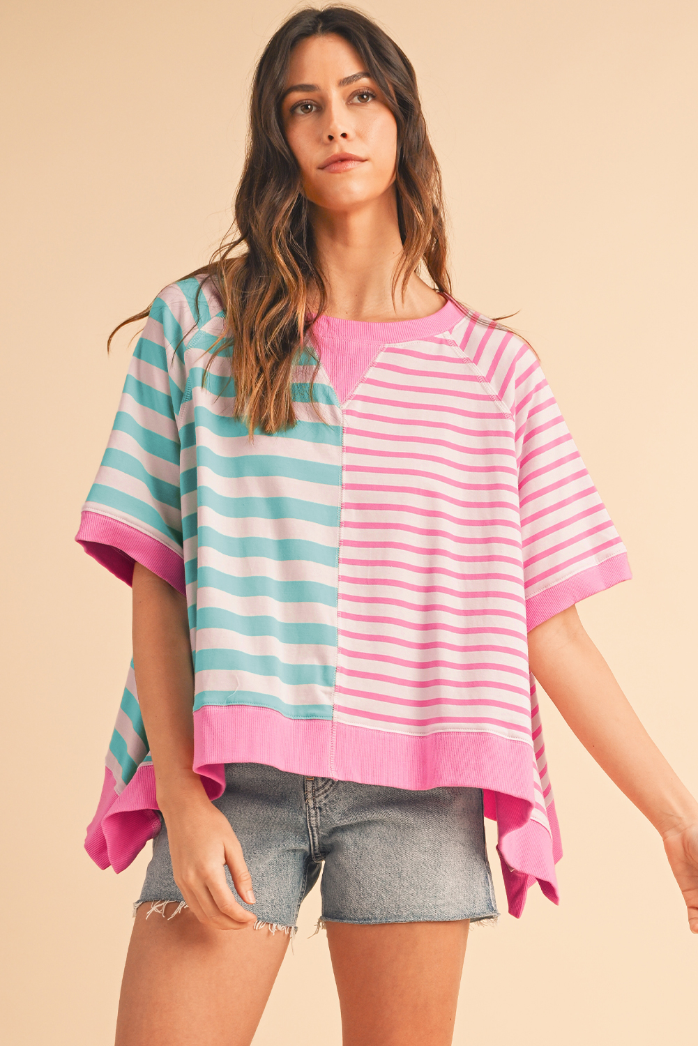 White Tie-dye Print Oversized Boyfriend T Shirt