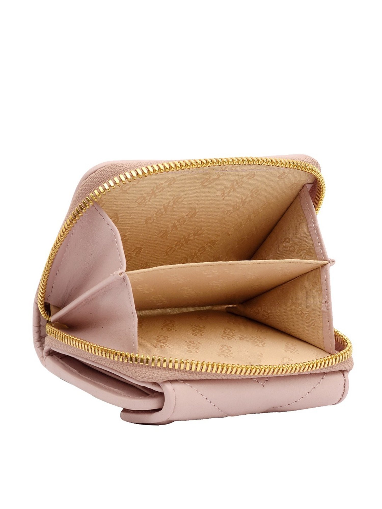 Eske Paris Pink Textured Zip Around Wallet for Women