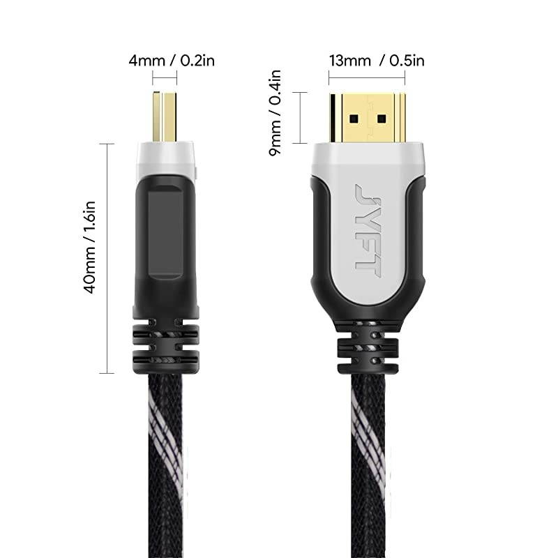 HDMI Cable 33ft  HDMI 20 4K 60fps High Speed with Ethernet 18Gbps Audio Return Video 4K 2016P HD 1080P 3D Blueray Support Apple TV Xbox PS3 PS4 HDTV 1Pack