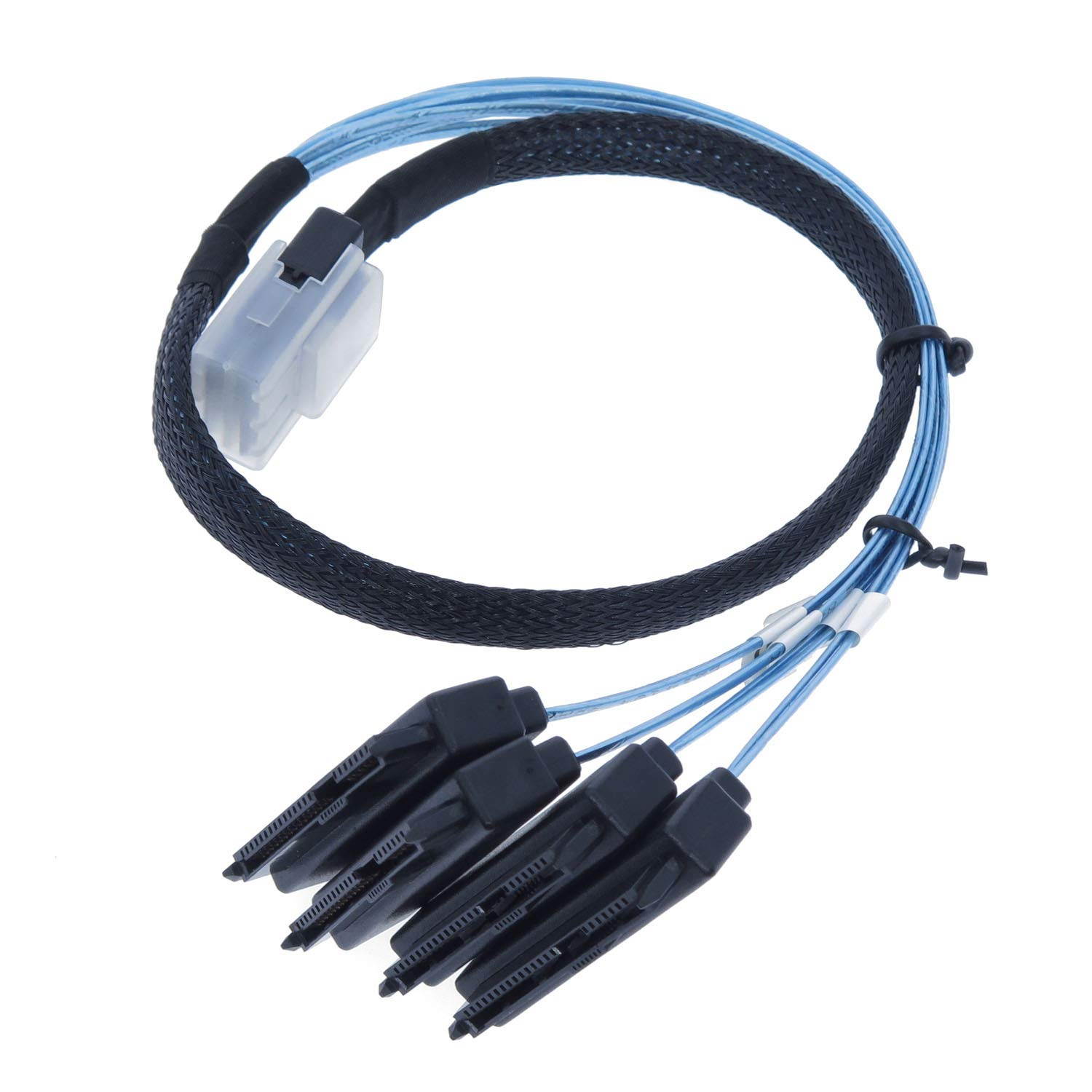Internal Mini SAS Cable 36 Pin Mini SAS 4i SFF-8087 Male to 4xSAS 29 Pin SFF-8482 Female for SAS Server, Raid Card,3.3FT