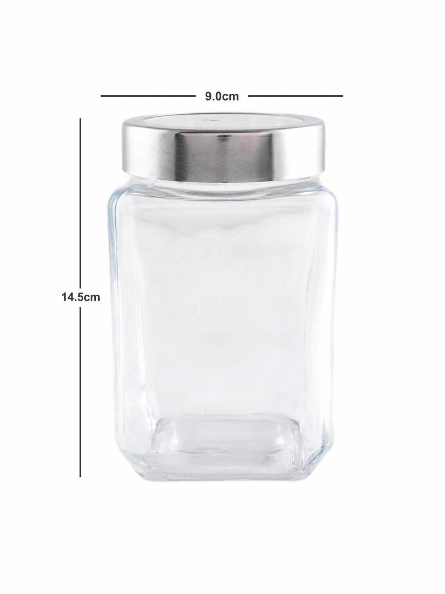 White Gold Transparent & Silver Glass 9 cm Jar - Set of 3