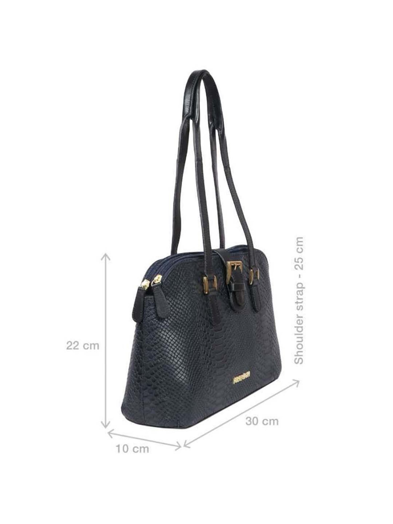 Hidesign Angelina Sb 01 Navy Textured Medium Shoulder Bag