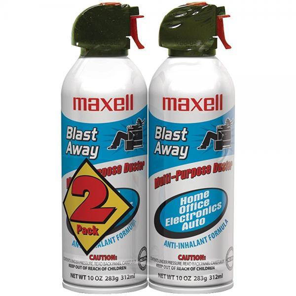 Maxell 190026 Blast Away Canned Air 154a Formula, 10 0z., 2-Pack