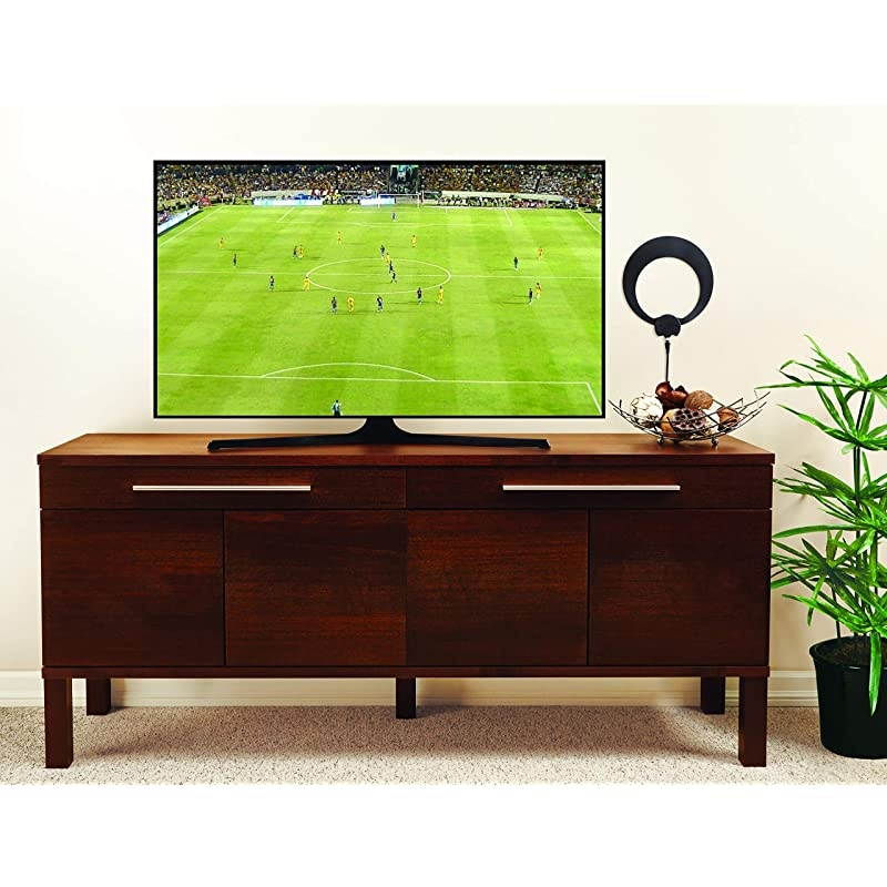 ClearStream Eclipse Amplified TV Antenna, 50+ Mile Range, Multi-Directional, Grips to Walls, 15dB In-Line Amplifier, 12 ft. Coaxial Cable, Power Adapter, Black or White (ECL-A)