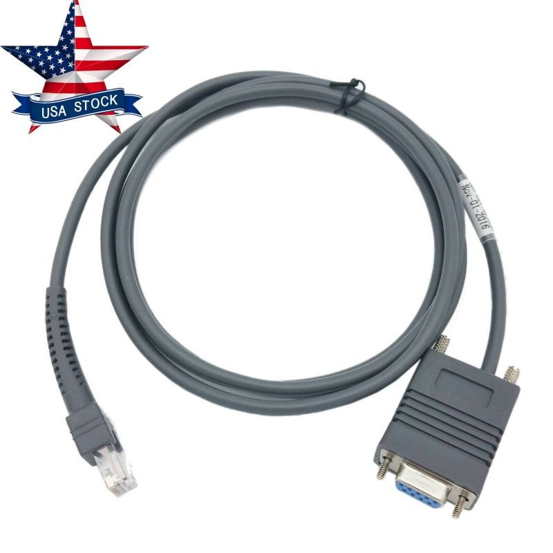 LS2208 RS232 Serial Cable CBA-R01-S07PAR for Symbol Barcode Scanner LS2208 6Feet
