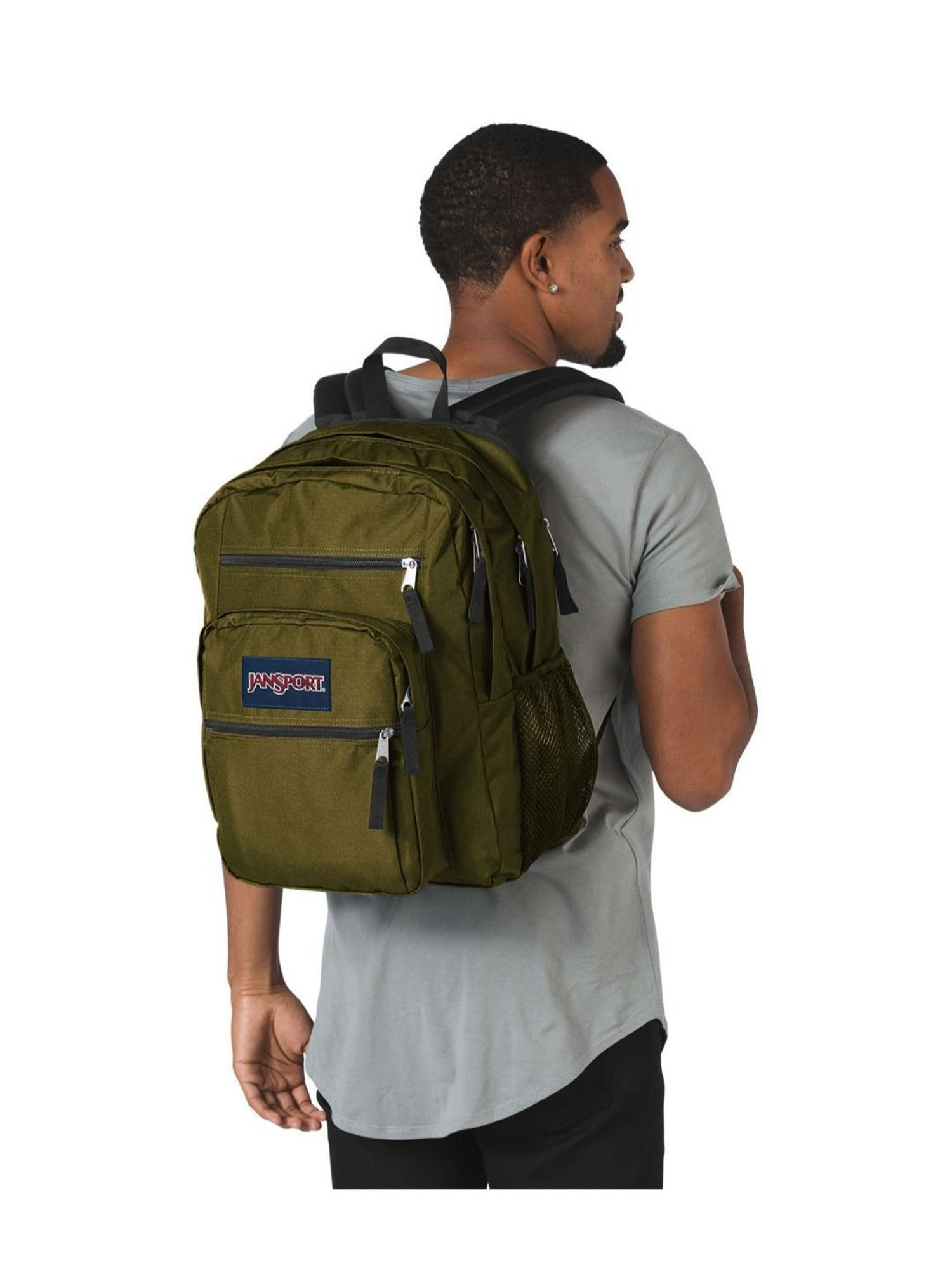 JanSport Big Student Army Green Medium Backpack - 34 Ltrs