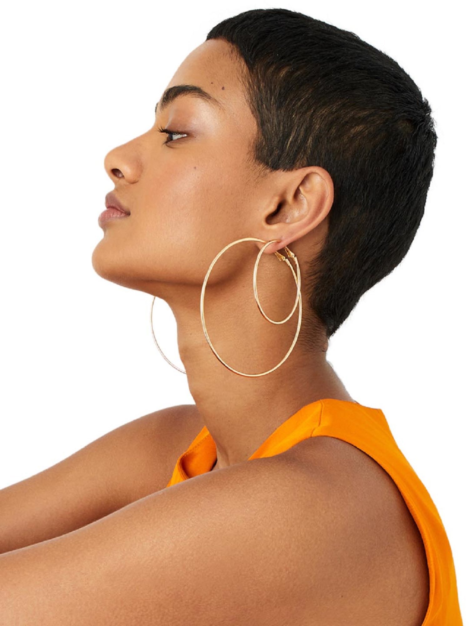 Accessorize London Golden Hoop Earrings (Set of 4)