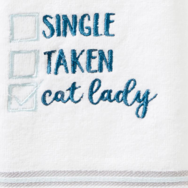 2pk Cat Lady Hand Towel Set White - SKL Home