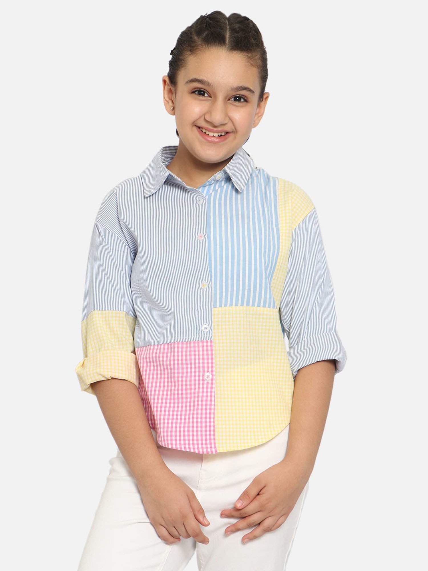 Nauti Nati Kids Multicolor Color Block Shirt