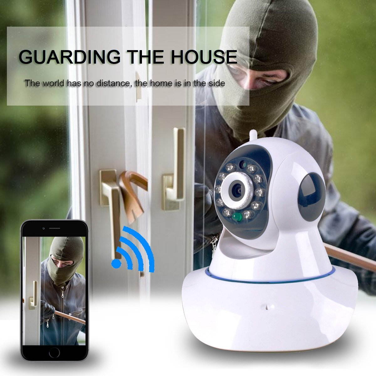 Wireless Security 720P HD Wi-Fi Wireless Network Video Monitoring Security IP Camera Home Security Video Recording Easy Remote Access via PC & Smartphone