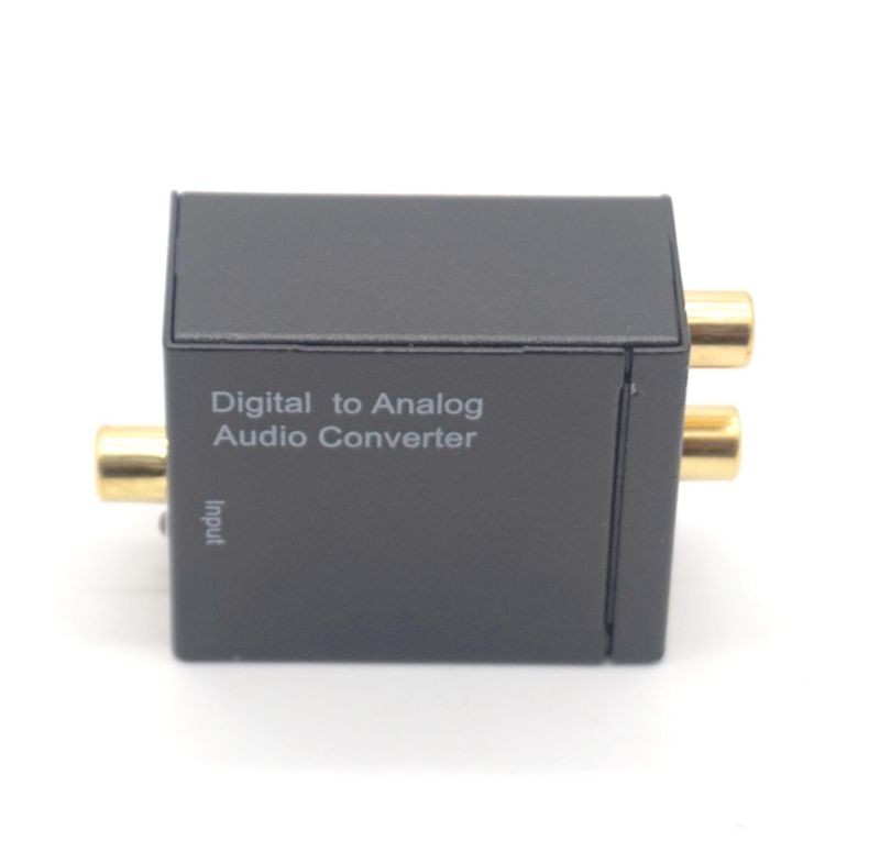 Plugadget Digital to Analog Audio Converter Toslink SPDIF Coax To Analog RCA Audio Converter Adapter + Fiber Optic Cable