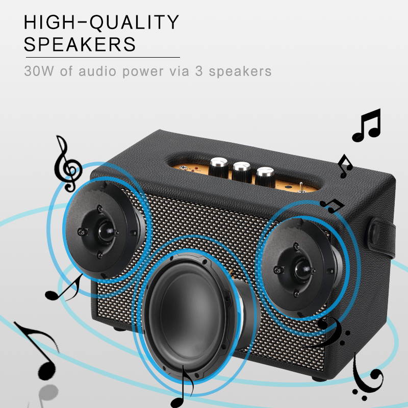 Bluetooth Speaker Fashion portable Music Player chargeable 8-10H 4000Mah AUX Stereo 3 speakers