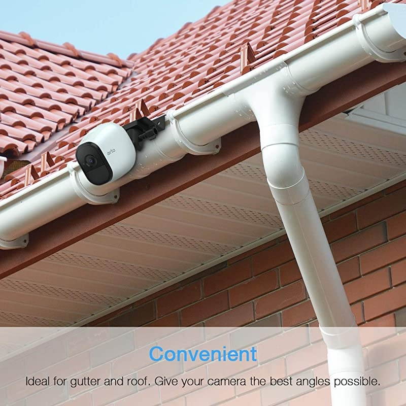 Gutter Mount for Arlo Ultra, Arlo Essential, eufy Cam and Other Arlo Cameras (Black, 2Pack by )