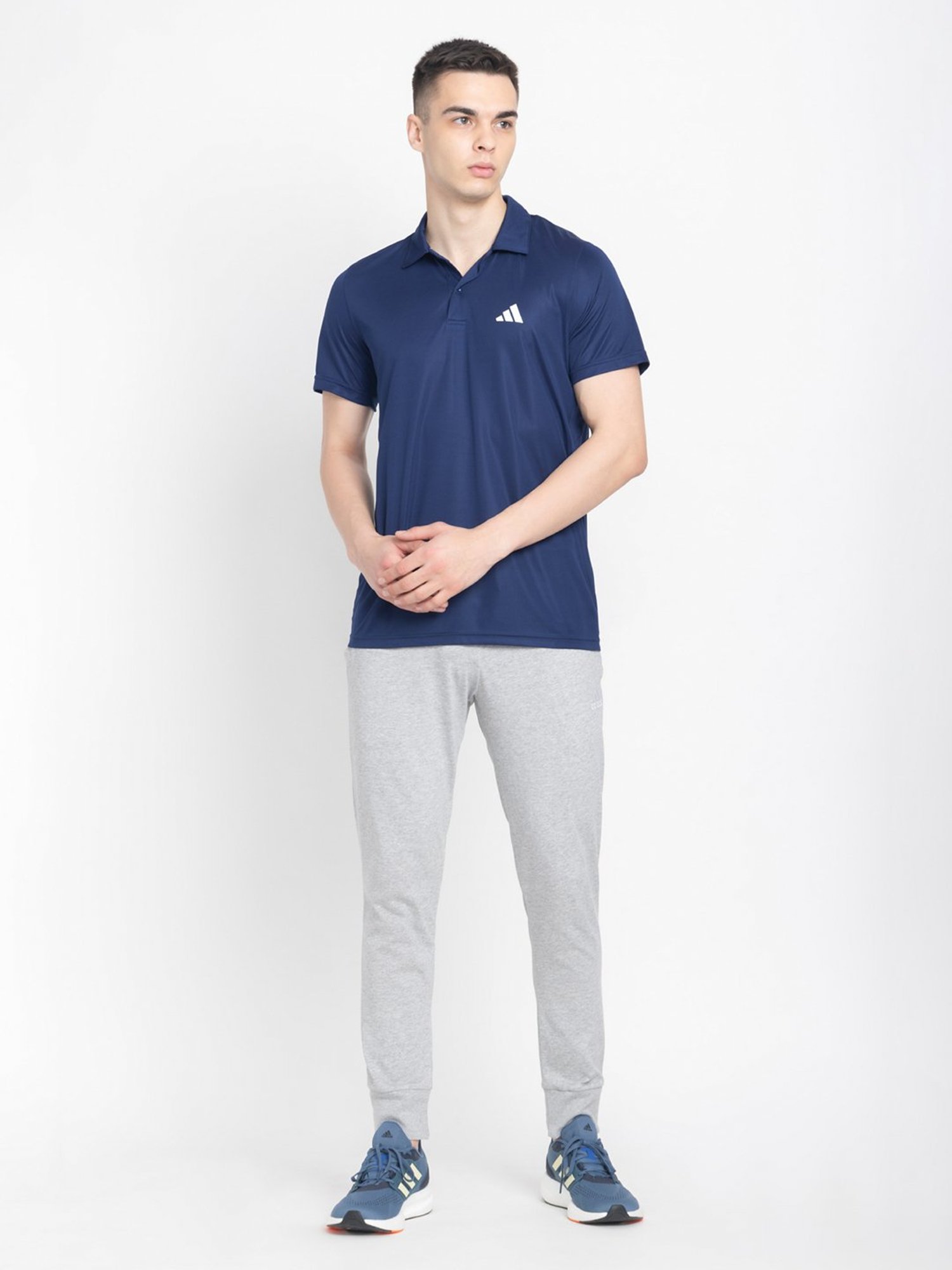 adidas Train Essentials Navy Regular Fit Sports Polo T-Shirt