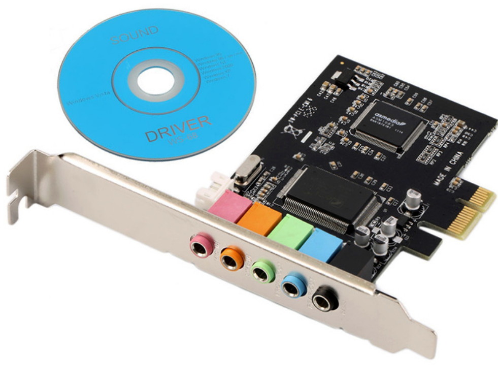 Desktop PC Sound Card PCI-e Express 5.1 PC Sound Card 6 Channel Surround 3D Audio CMI8738
