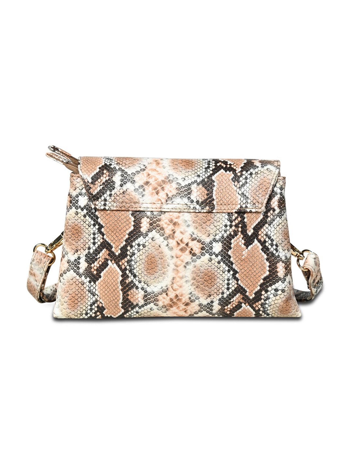 PELLE LUXUR Brown Animal Effect Small Cross Body Bag