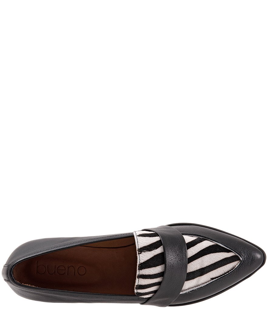 Bueno Barnes Leather Zebra Print Calf Hair Loafers