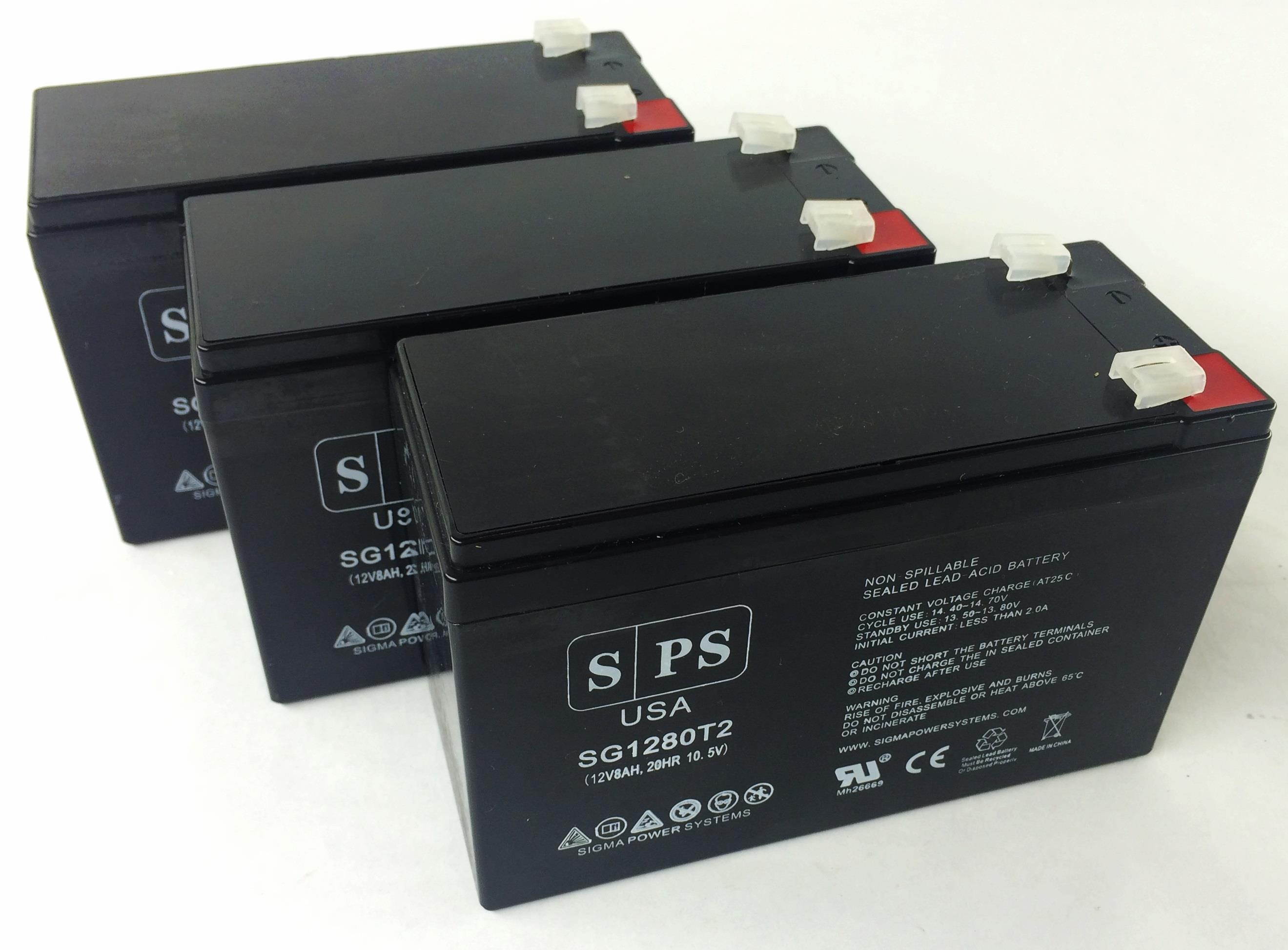 12v 8Ah APC Back-UPS ES 550 8 Outlet 550VA, BE550R UPS Replacement Battery (3 PACK) SPS BRAND