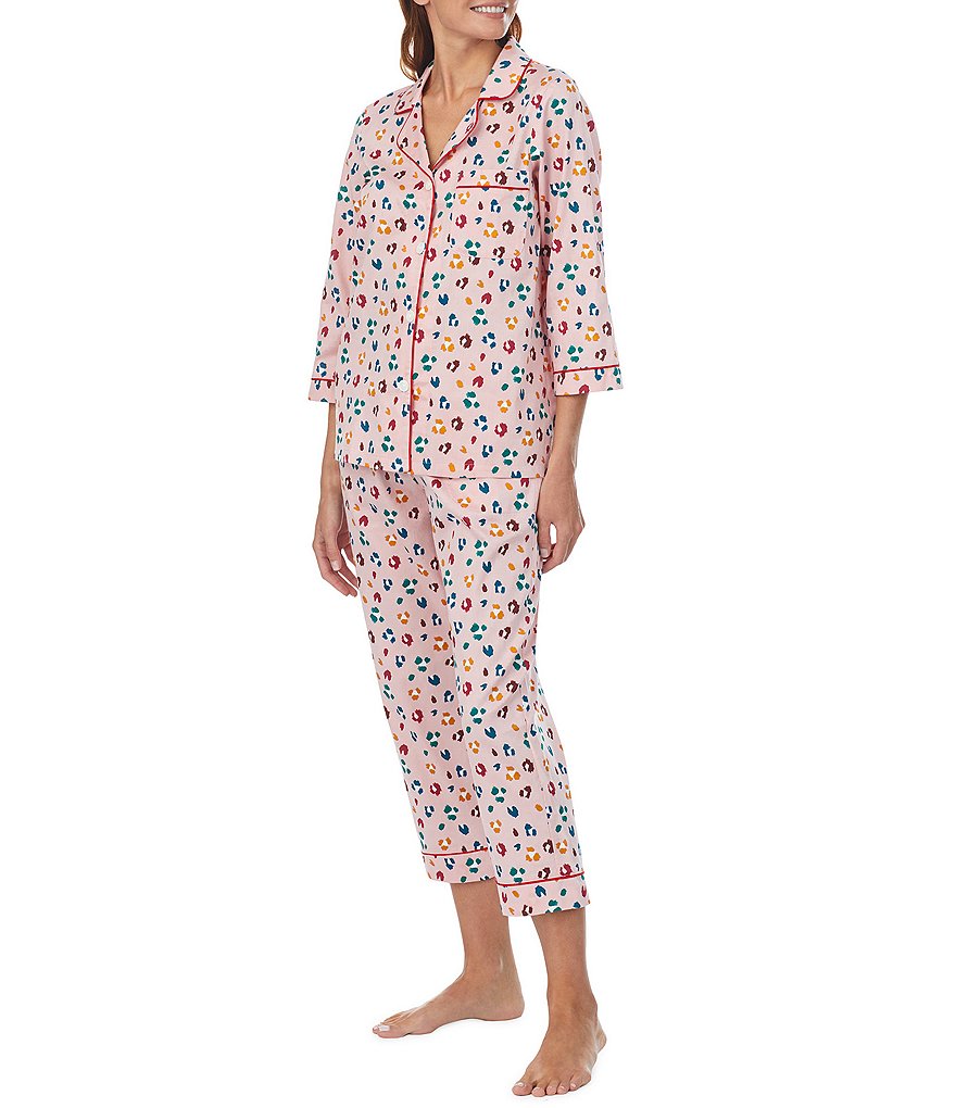 BedHead Pajamas Fierce Sateen Cropped 3/4 Sleeve Coordinating Pajama Set